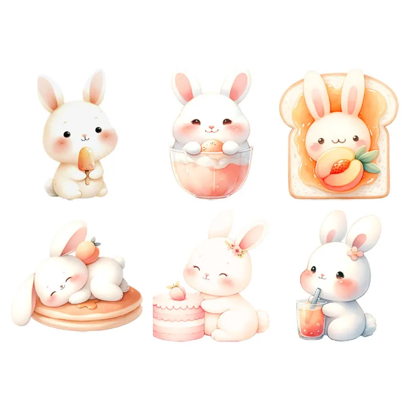 

Spring lovey Carrot pink Rabbit Baby Easter Heat Transfer Stickers DIY Iron On patch For Clothing Washable Sticker for kid iron