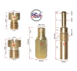 Motocicleta Carburador Main Jet, Jatos Piloto Lento, Bocal Injetor, Carb Set, PWK, PWM, Keihin, OKO, CVK, NSR, KSR, 10Pcs Set