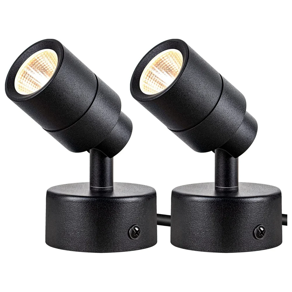 2 Pack LED Spot Lights Indoor, 3W Up Lights Indoor Floor Spotlight,3000K Uplights Indoor Accent Lighting US Plug