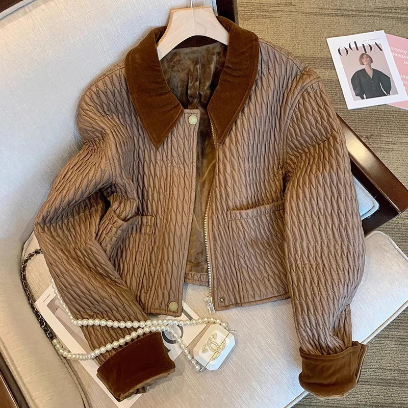 Jaqueta Vintage em Patchwork Colorido com Gola de Corduroy para Homens, Casaco de Alta Qualidade para Primavera e Outono, Estilo Personalizado para Mulheres