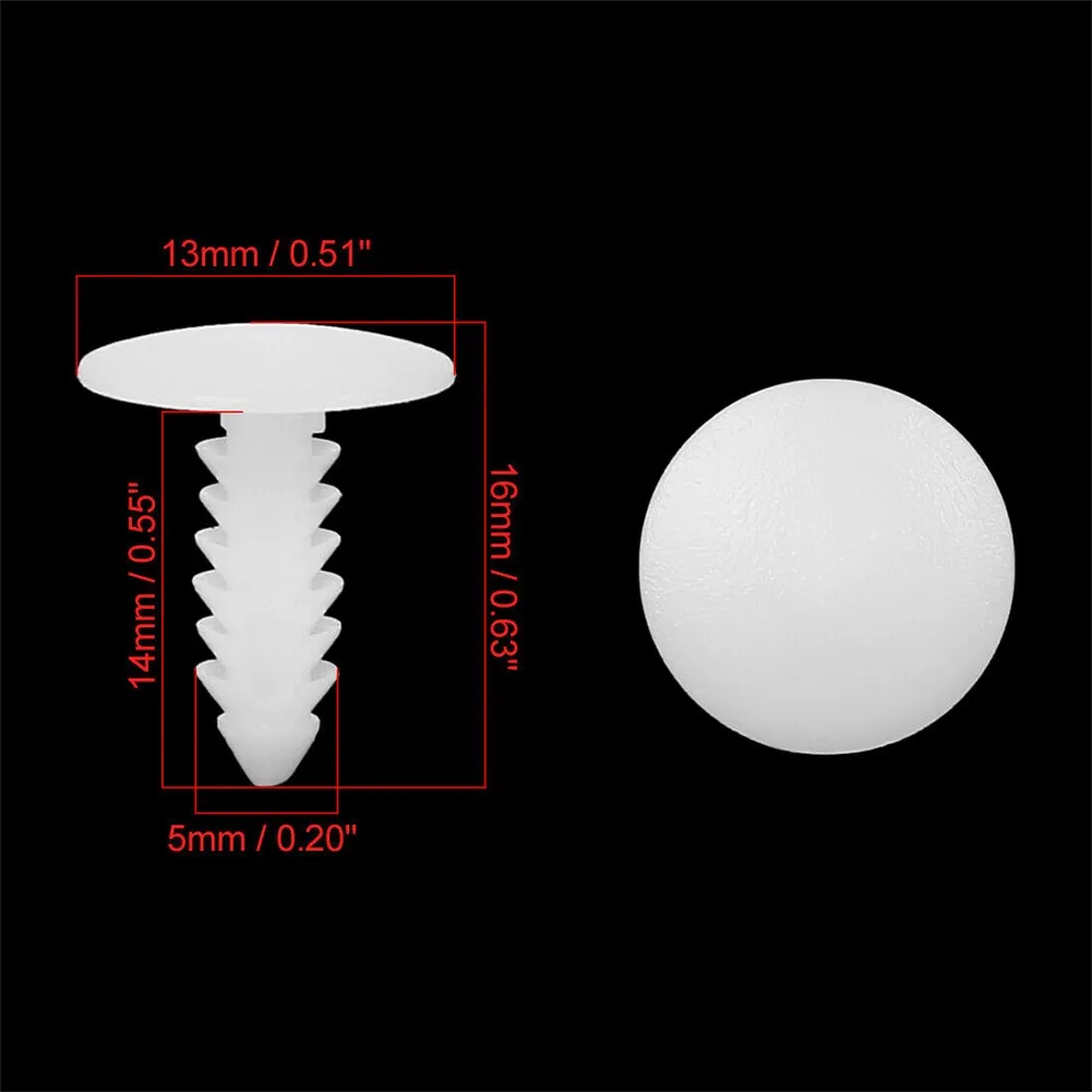 60Pcs Car Clips Plastic Parts Rivets White 60pcs Accessories Auto Door Trim Fasteners Clamps