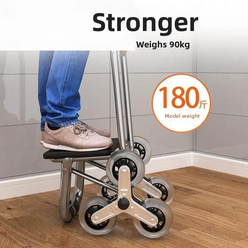

Portable Small Shopping Cart Vegetable Buying Hand Pulling Climbing Stairs Foldable Shopping Goods Trolley Elderly Pull Rod