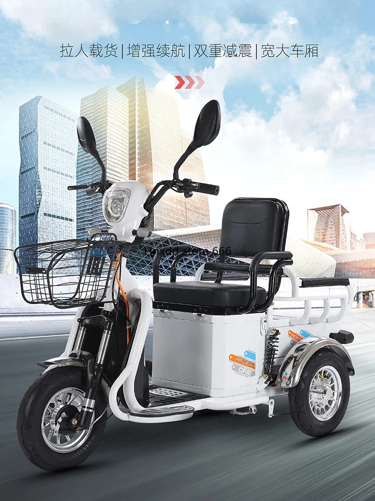 Electric Tricycle Household Small Ladies Parent-Child Elderly Battery Car Manned Pull Dual-Use