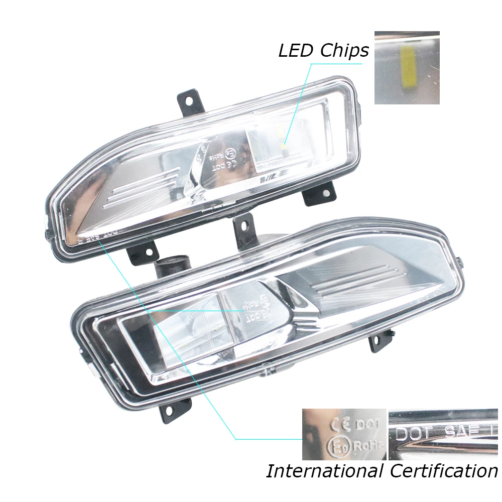 LED Fog Light Assembly for Nissan Kicks Leaf X-trail Rogue March Micra Sylphy Versa Note Sentra Qashqai Rogue Sport 2019 202 DRL