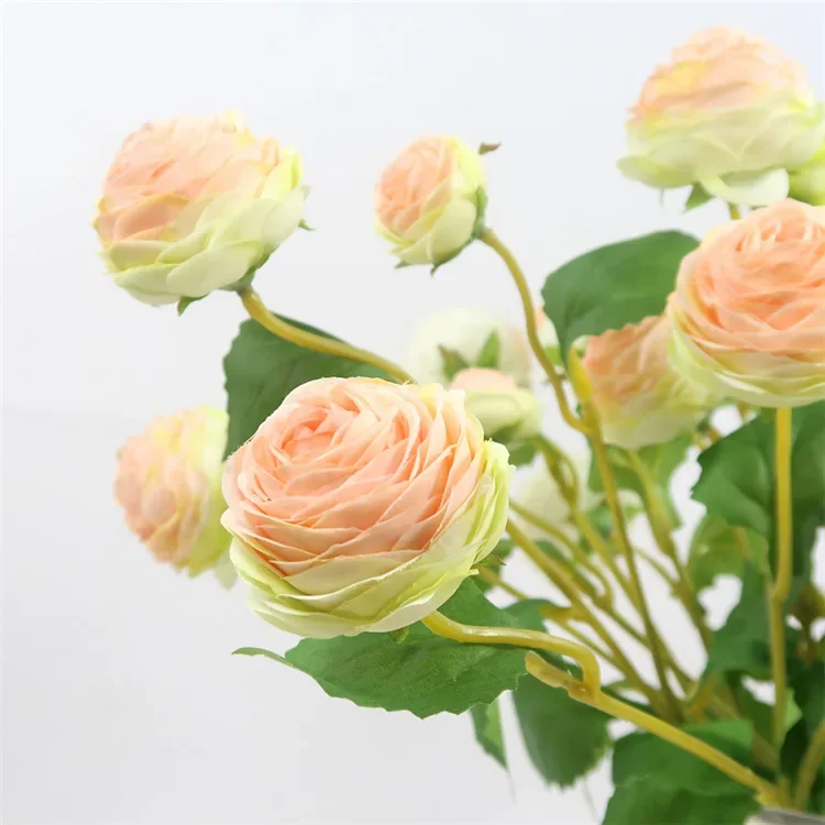 Artificial flower lulian planting british small lotus nordic rose home Christmas decor for DIY wedding flores Pompass grass Fern