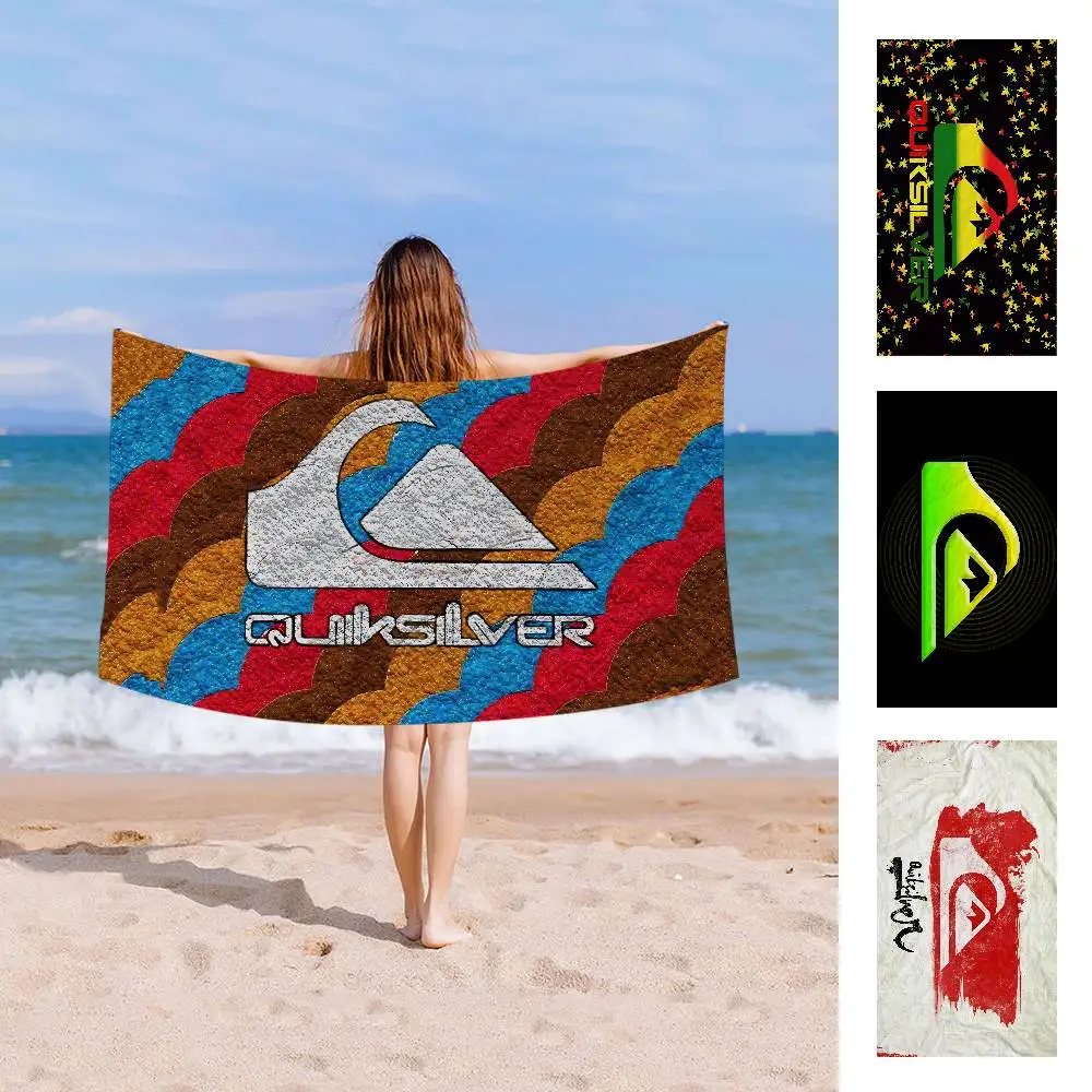Toalla de baño con logotipo Q-QuiksilverS, microfibra suave, absorbente, transpirable, para niñas, toalla de playa decorativa con dibujos animados