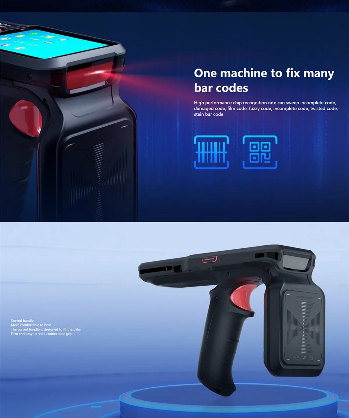 안드로이드 10 핸드헬드 Uhf Rfid Pda 장거리 스캐너 산업용 Rfid 리더 작가 제조업체 창고용 바코드 스캐너 PDA