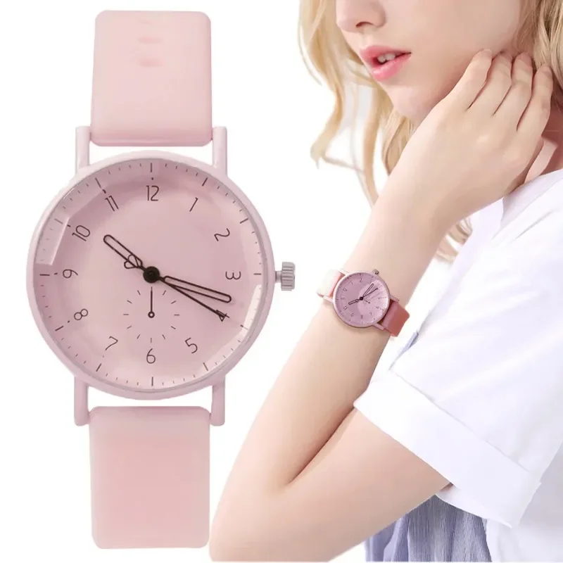 Relojes digitales simples rosas para mujer, relojes de marca a la moda 2025, nueva correa de silicona informal, Reloj de cuarzo para mujer, Reloj de regalo