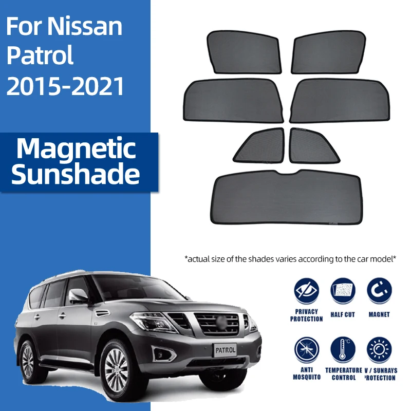 

For Nissan PATROL Y62 2010-2022 Magnetic Car Rear Side Baby Window SunShade Shield Front Windshield Curtain Sun shade Visor