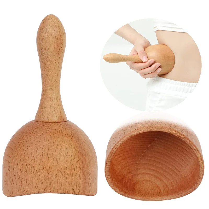 Wood Swedish Cup Wooden Massager Tool Body Sculpting for Maderotherapy,Lympahtic Drainage,Anti-Cellulite,Pain Relief