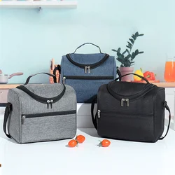 Large Capacity Square Thermal Lunch Bags Portable Zipper Cooler Bag Insulation Picnic Food Bento Bags Travel Bag for School Work