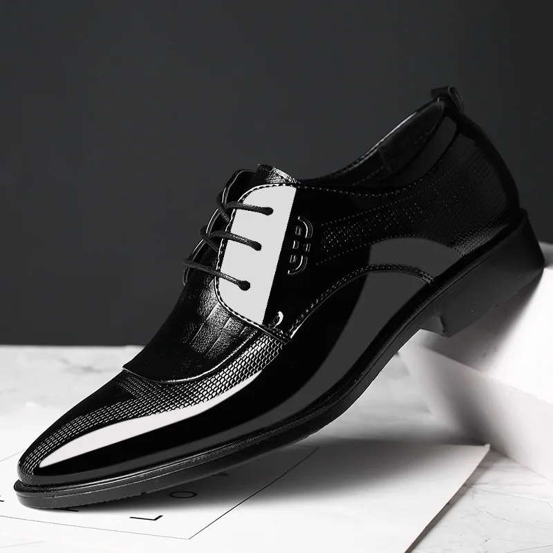 

patent leather wedding shoes man derby dress shoes men classic suit black shine shoes pantofi barbati eleganti