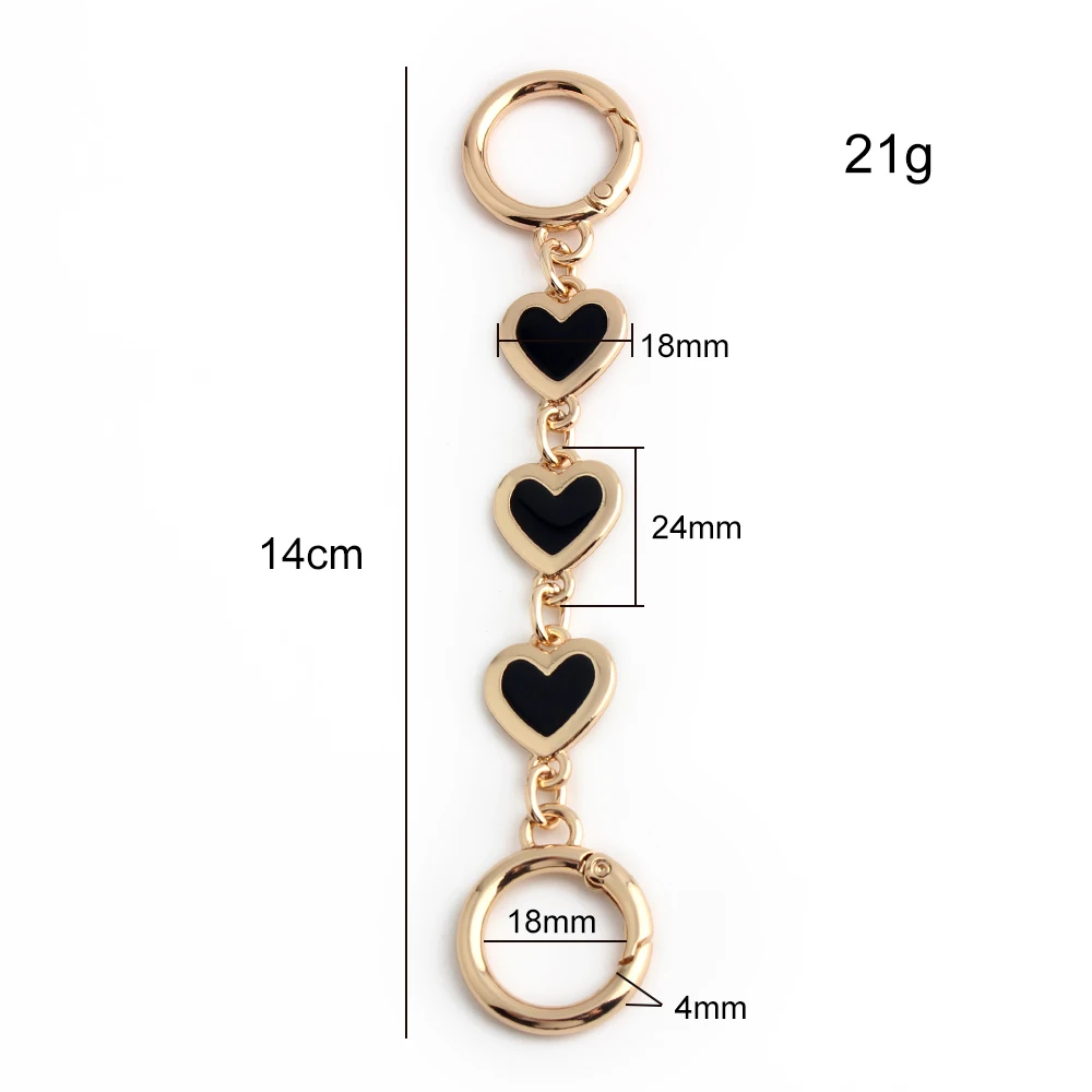 2/5/20PCS 13-14cm Flower/Love Shape Bag Straps Shoulder Extension Chain For Extend Crossbody Purse Short Replacement Accessories