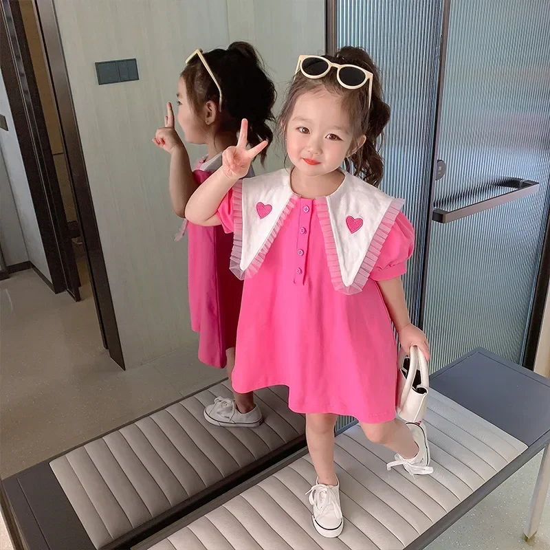 Vestido de princesa de estilo coreano para niña, vestido de verano para niña pequeña