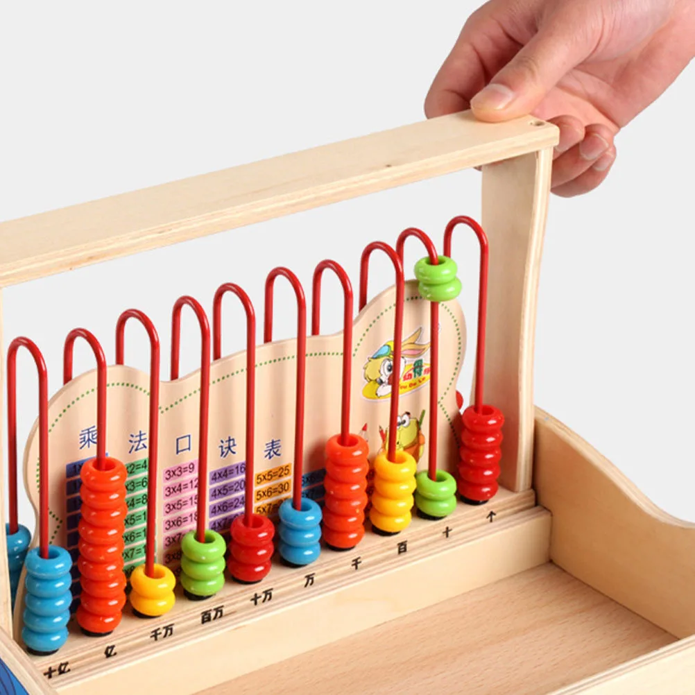 

1Set Wooden Abacus Frame Multipurpose Math Learning Tools Early Education Tool Colorful Counting Calculation Counter for Kids