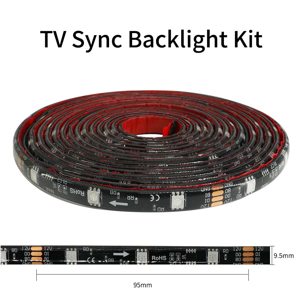 2.4G WIFI Dream Color LED Strip TV Ambient Light SM16703 Smiliar WS2811 HDMI Box Sync With TV App Work With Alexa Google Home