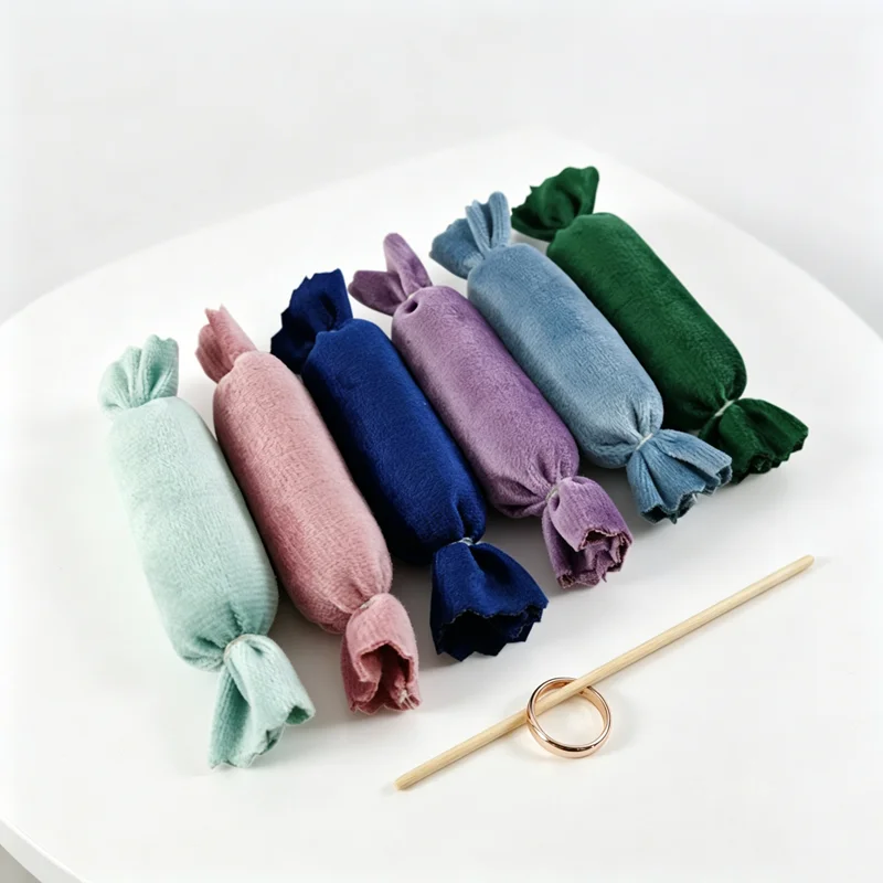 Velvet Candy Shaped Ring Storage Rack Earrings Bracelet Pendant Necklace Jewelry Storage Display Tray