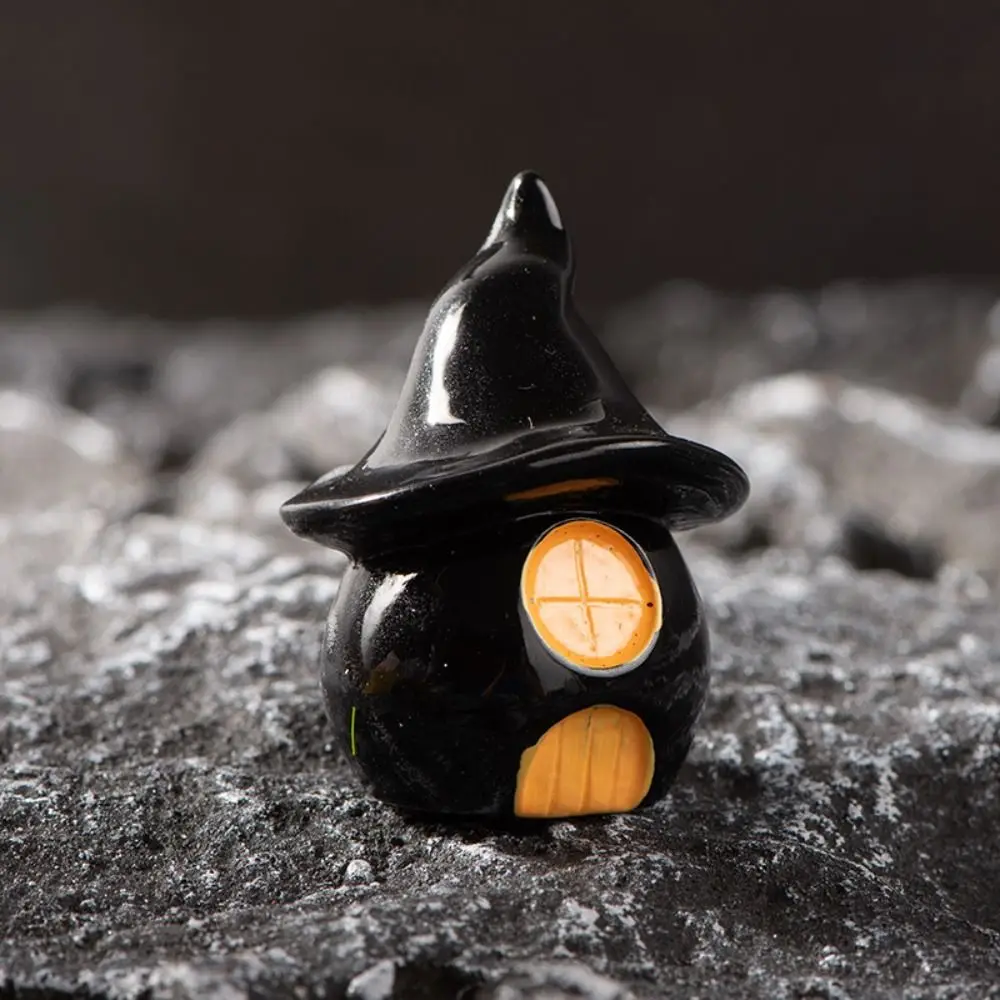 Cartoon Halloween Pumpkin Skeleton Figurines Resin Craft 3D Mummy Skull Statue DIY Mini Miniatures Ghost Ornaments