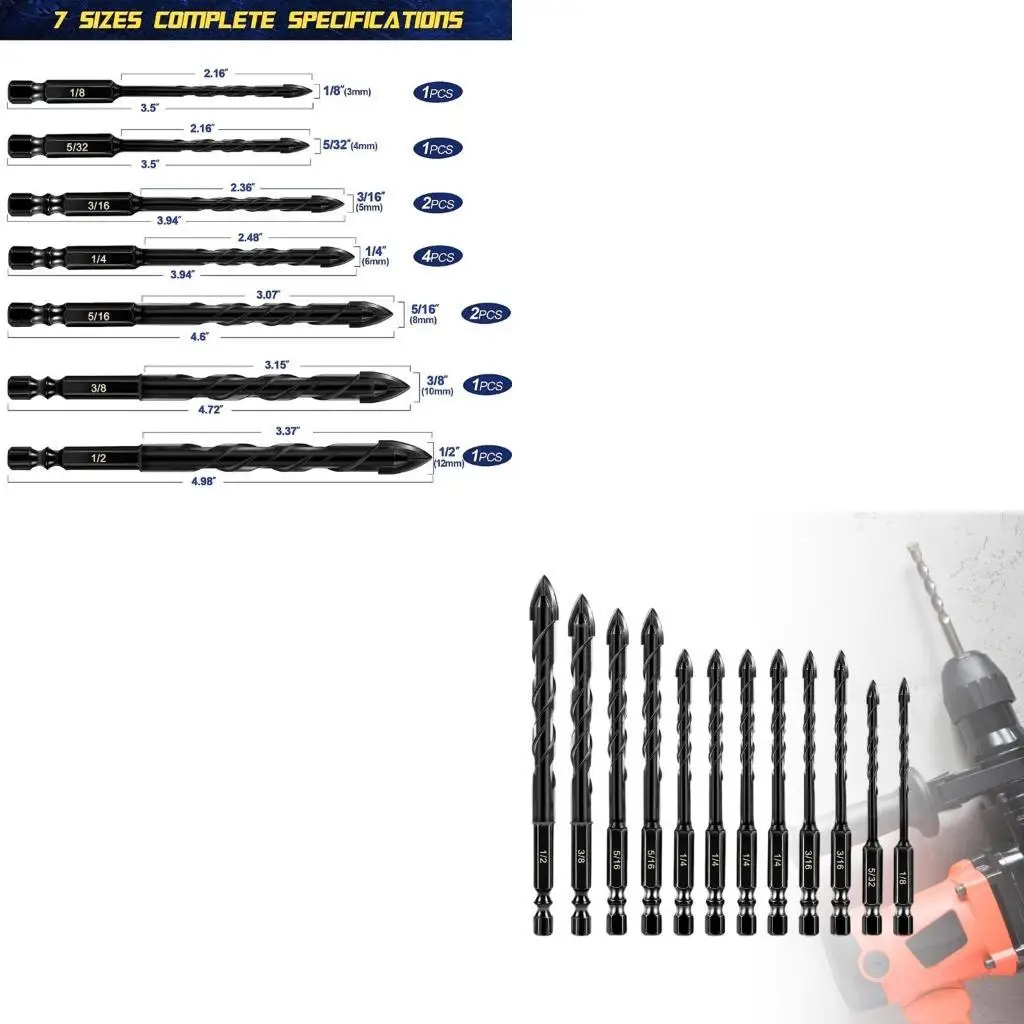 652f-多目的ドリルビットキット、正確な切断でコンクリート、ガラス、木材に最適
