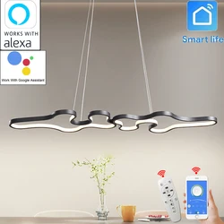 Work With Smart Home Alexa Google Home Modern LED Chandelier For Living Dining Room Bar Kitchen Room Hanging Chandelier Fixtures