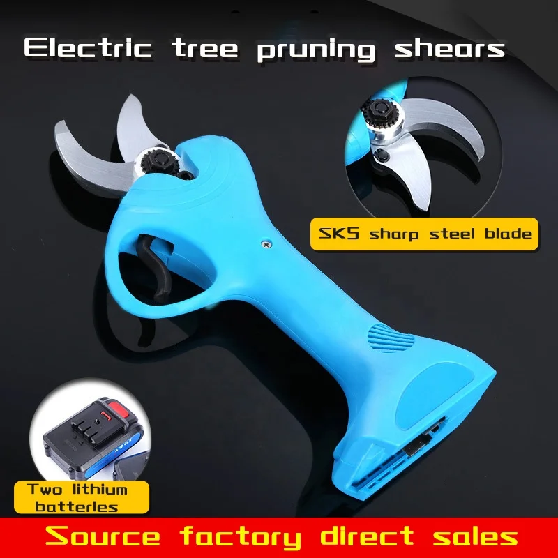 Podadora de batería inalámbrica de 50mm, tijeras eléctricas profesionales, función plegable para aplicación de árboles de jardín, suministrada de fábrica