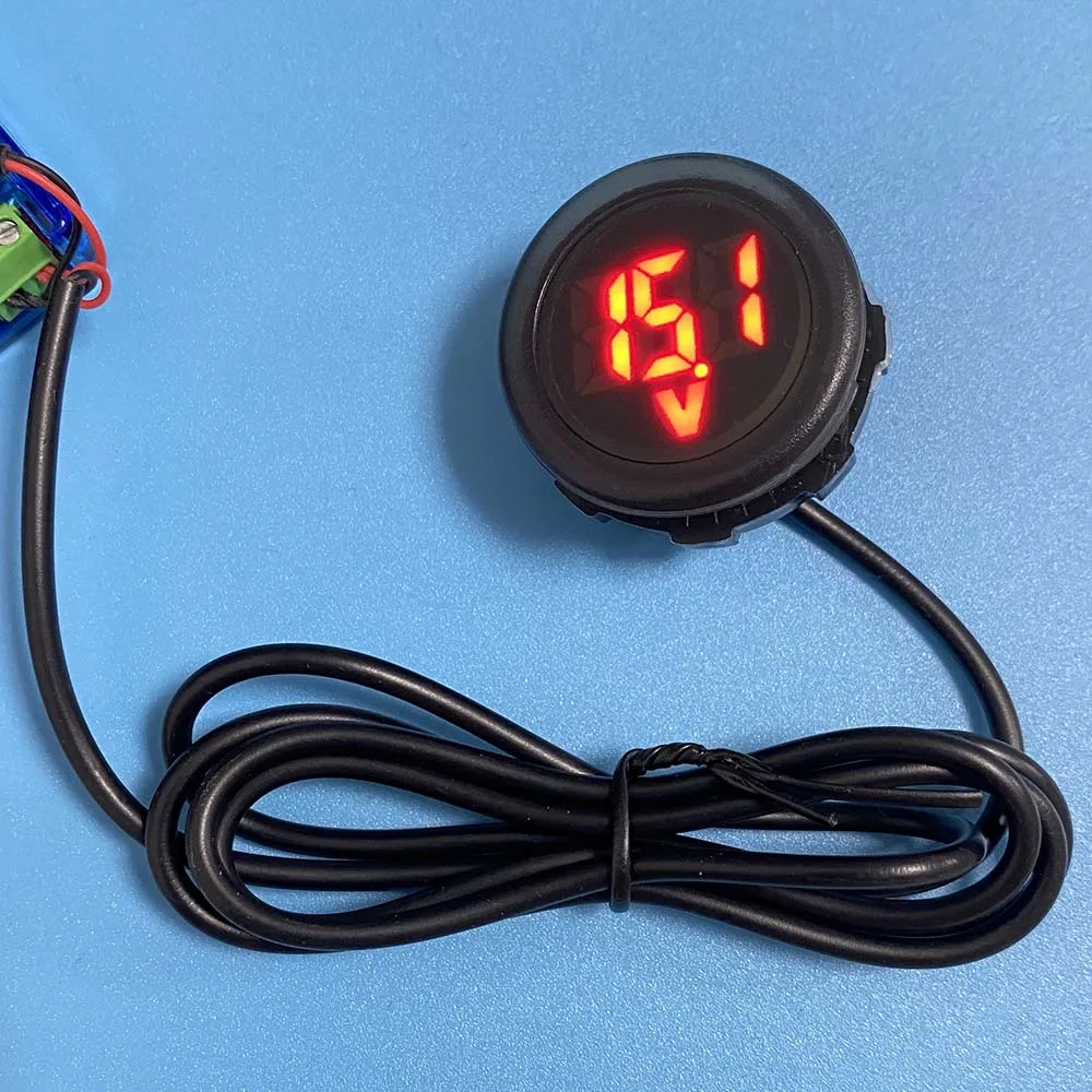 Round DC 4-100V LED Digital Display Circular Two-wire Voltmeter DC Digital Voltmeter Head Display Reverse Connection Protection