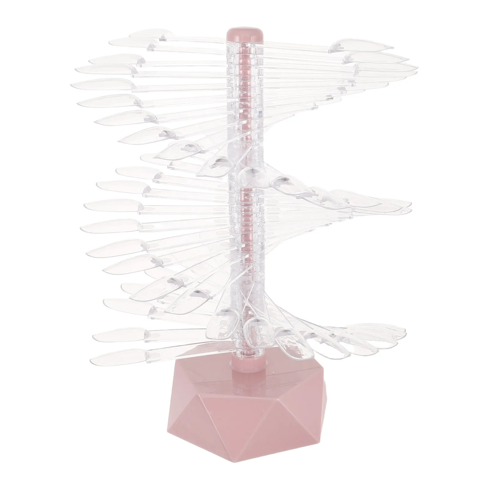 

60 Color Nail Display Stand Spiral Rack Pink Base Hexagon Sample Holder Plastic Tip Board Accessories Nail Supplies