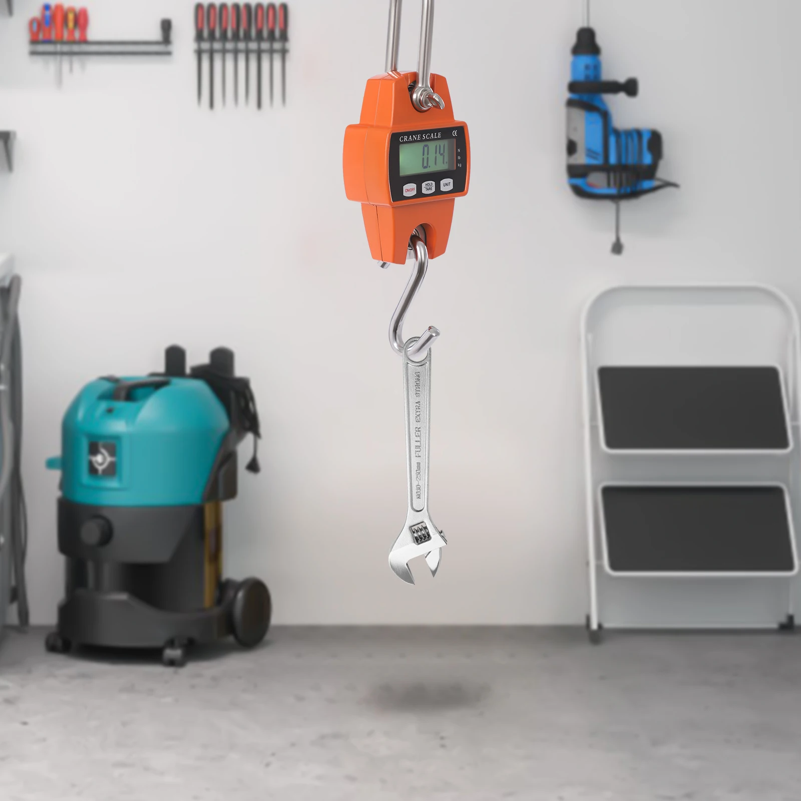 ميزان رقمي معلق، ميزان بخطاف محمول مع وحدات Lb/Kg/N، ميزان الرافعة الإلكتروني مع إضاءة خلفية LCD للمستودعات والخدمات اللوجستية