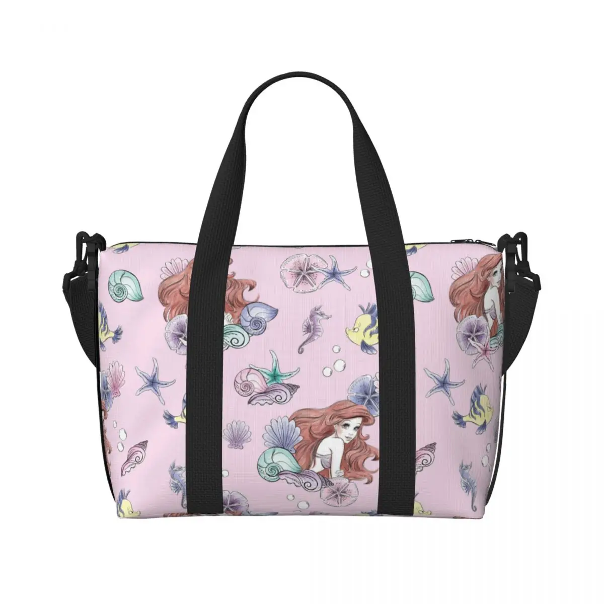 

Сумка-шоппер Custom The Little M-Mermaid Groceries Tote для женщин, большая вместительная сумка для покупок, спорта, пляжа и путешествий с принтом принцессы Ариэль