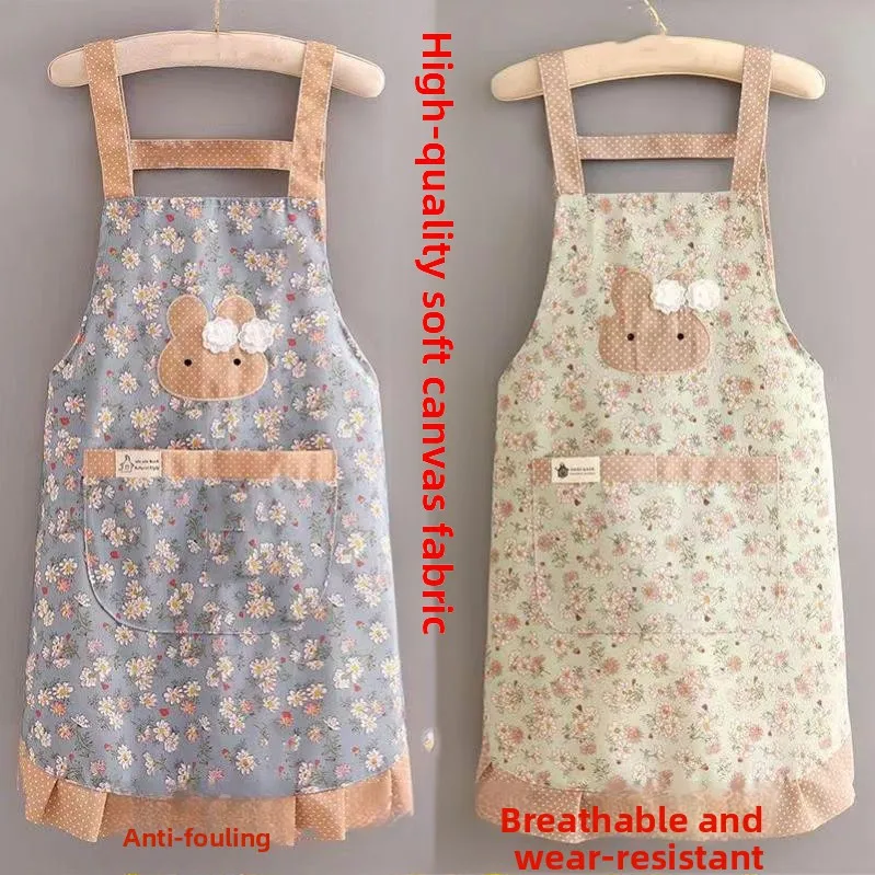 

Новый кухонный фартук в стиле принцессы для женщин, устойчивый к износу, дышащий и легко чистящийся, для домашнего использования.