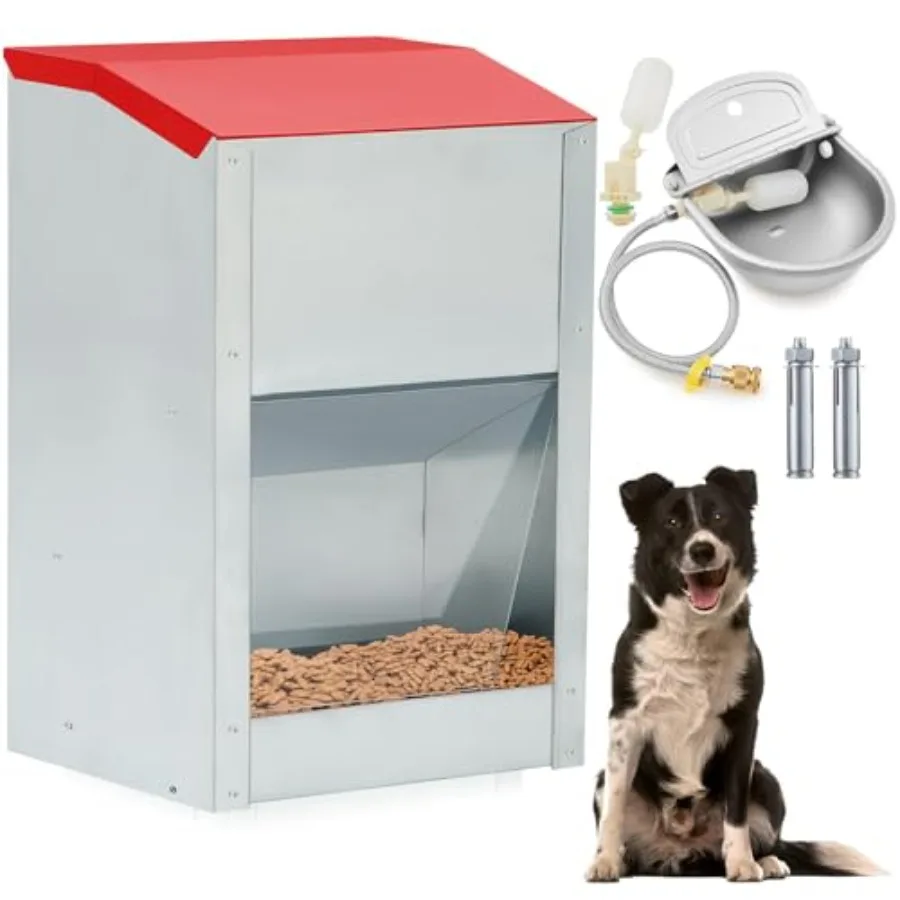 

Integrated No Installation Galvanized Automatic Dog Feeder and 304 Stainless Steel Automatic Water Dispenser for Large Dogs 25l