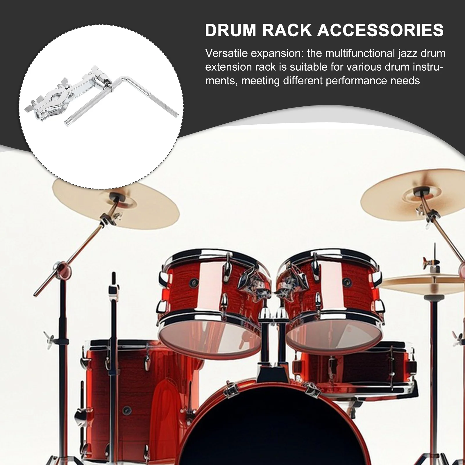 

Drum Rack Accessories Multifunctional Cowbell Mount Holder with Bent Rod Easy Setup for Expansion and Upgrades