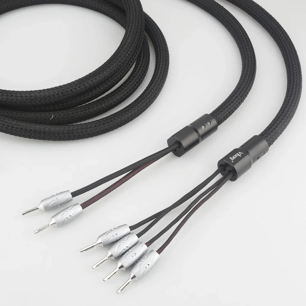 Viborg VS901 High Fidelity สายลําโพง Viborg ทองแดงบริสุทธิ์กล้วยปลั๊ก Biwire สายลําโพงสําหรับ HiFi, โฮมเธียเตอร์