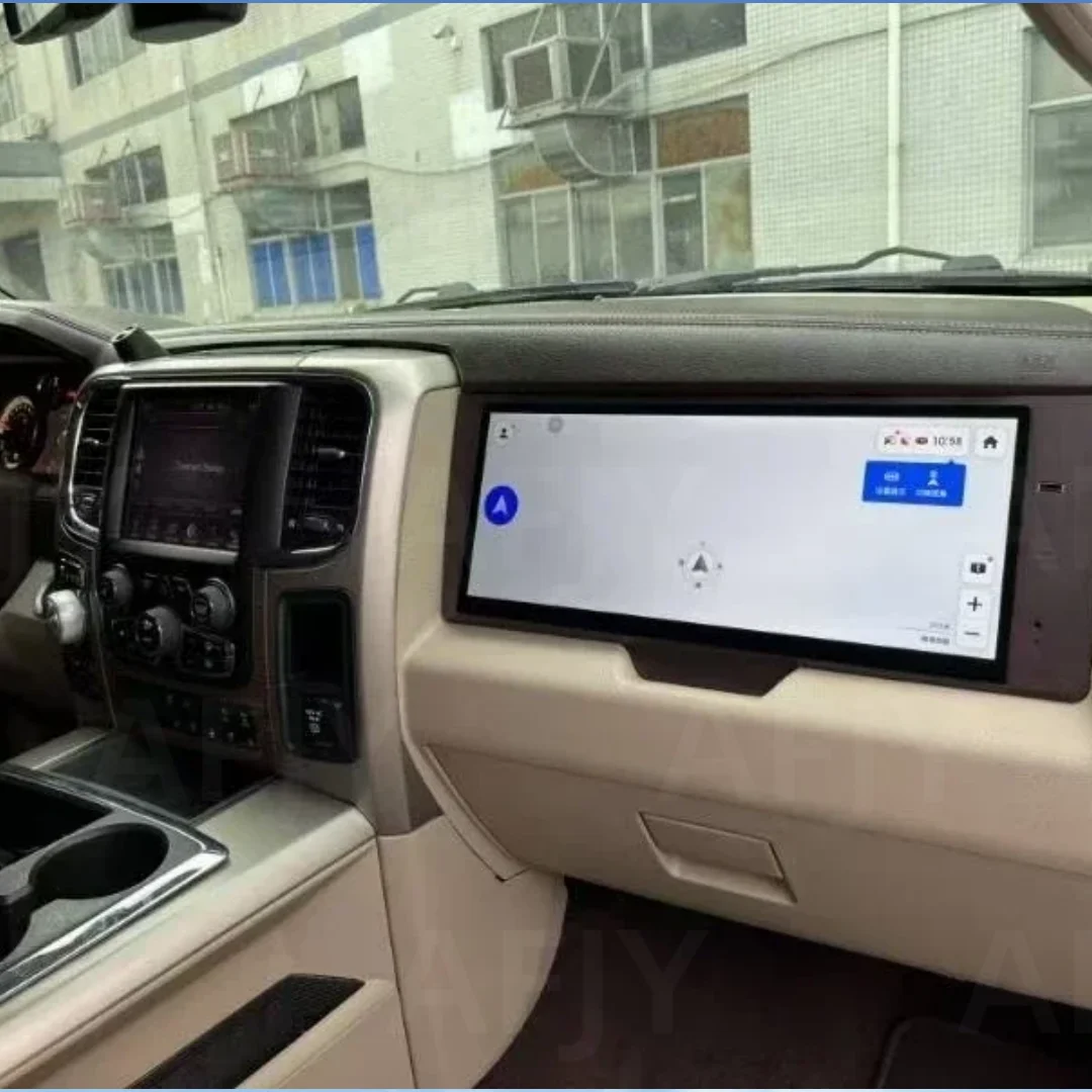 17inch Co-Pilot Screen For Dodge RAM 1500 2500 2013-2018 Android Auto Passenger Entertainment Screen Car Stereo GPS Multimedia