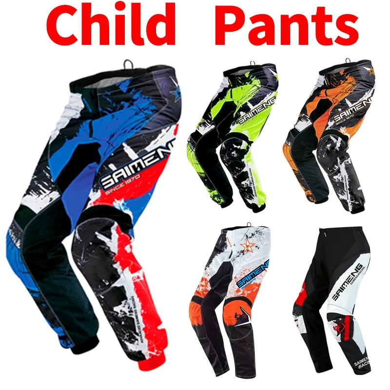 

SAIMENG motocross pants Child teenagers adults MX pant DH MTB Dirt Bike ATV Enduro Children Moto gear set Off Road Equipment