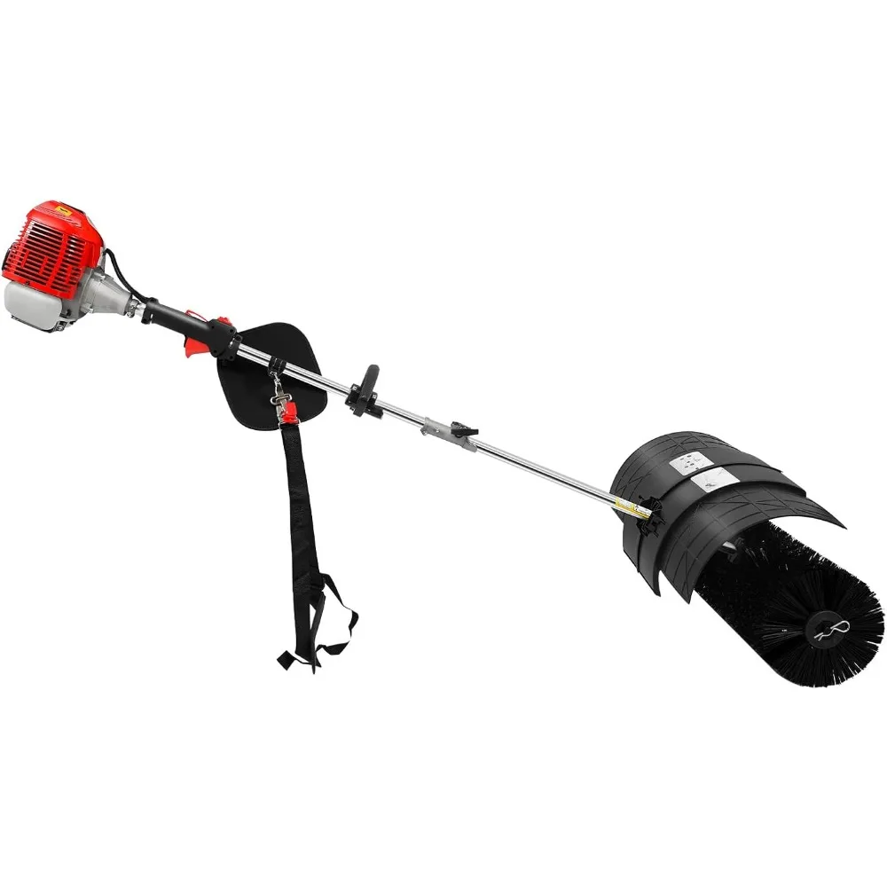 

Hand Held Gas Power Broom, 1700W 52CC Gasoline 2 Stroke Engine Power Snow Sweeping Broom Cleaner Tools Lawn Sweeper for Cleaning