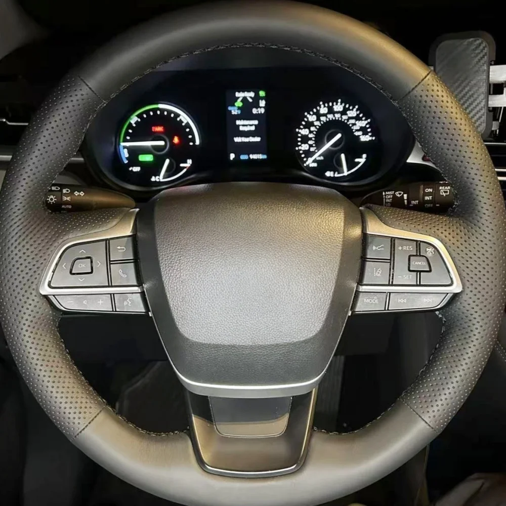 

Car Steering Wheel Cover Non-Slip Microfiber Leather For Toyota Grand Highlander 2023 2024 2025 Steering-Wheel Cover Wrap