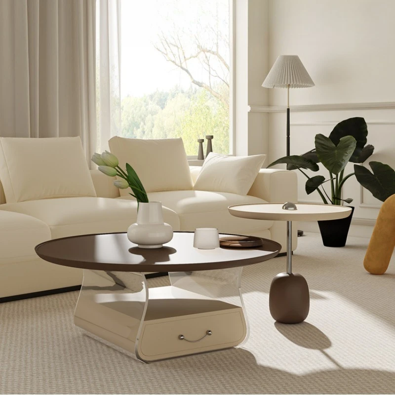 

Дизайнерские журнальные столики в кремовом стиле, современная гостиная, продвинутые офисные журнальные столики, ретро-акцент, мебель для дома Couchtisch Lscj