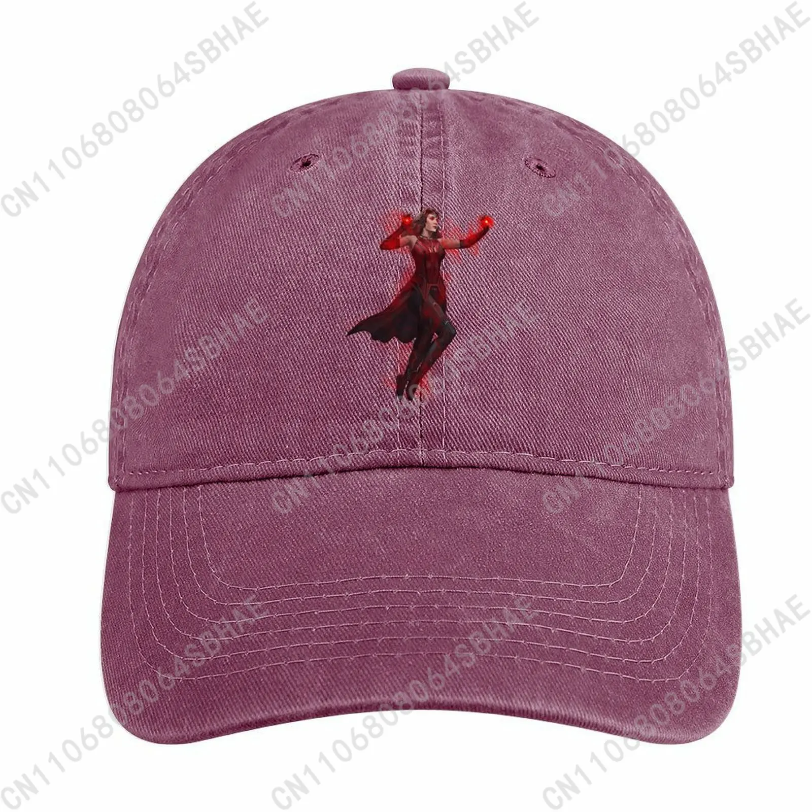 

Marvel Scarlet Witch Washed Cotton Baseball Cap Vintage Dad Hat Men Women Retro Adjustable Denim Cap Streetwear Cosplay