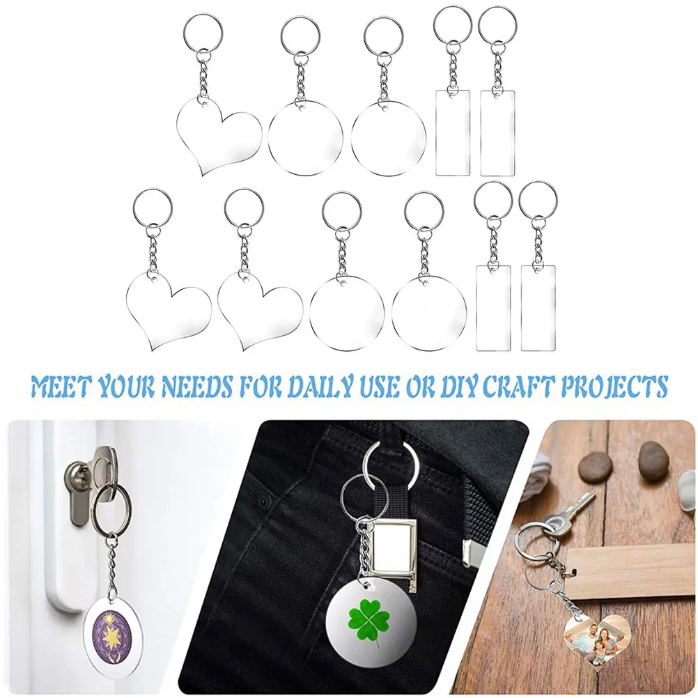 

24 Pcs blanks for DIY Crafts Acrylic Blanks Pendants Key Accessories Necklaces Key Supplies Blank Keychains Gifts