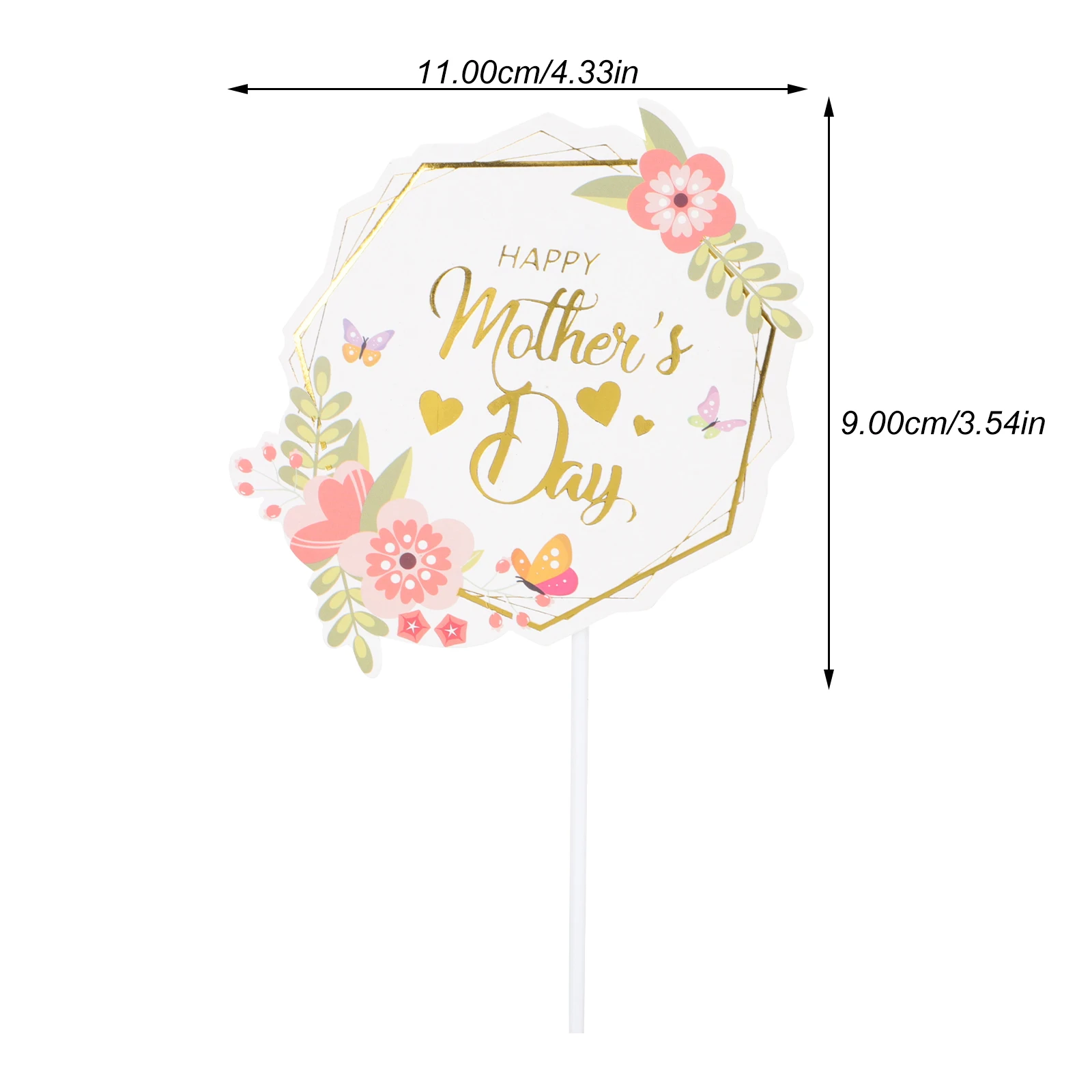 

10pcs Cake Decoration Picks Stable Safe Materials Mothers Day Theme Cupcake Decorations Party Fruit Picks Hat