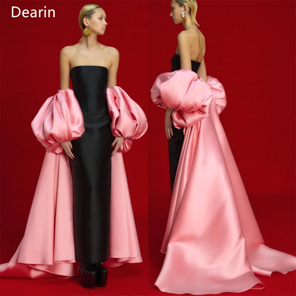 

Customized Evening Dress Prom Gown Party Occasion Formal YPMWZX Strapless Column Floor Length Skirts Draped Bespoke Dre