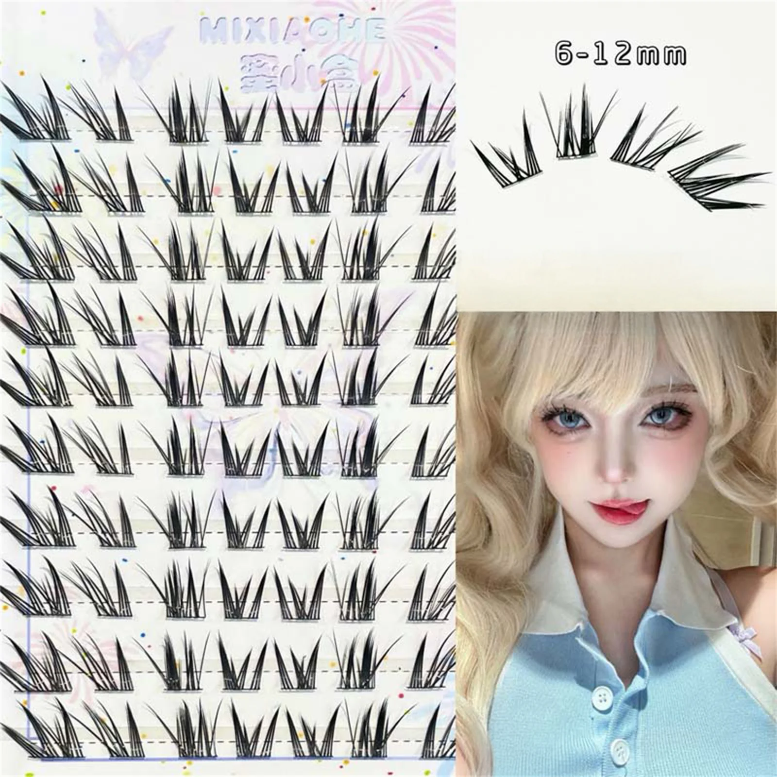 الثعلب رموش العنقودية الفردية الرموش الصناعية ملحقات مجنح المانجا اليومية رمش دراماتيكي للنساء منتجات ماكياج #2
