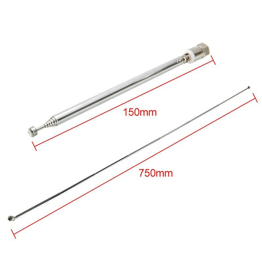 

​1set Universal Telescopic DAB FM Radio Aerial Adapter HiFi AV Receiver Mini System Aerial Antenna Length 750mm 7 Sections