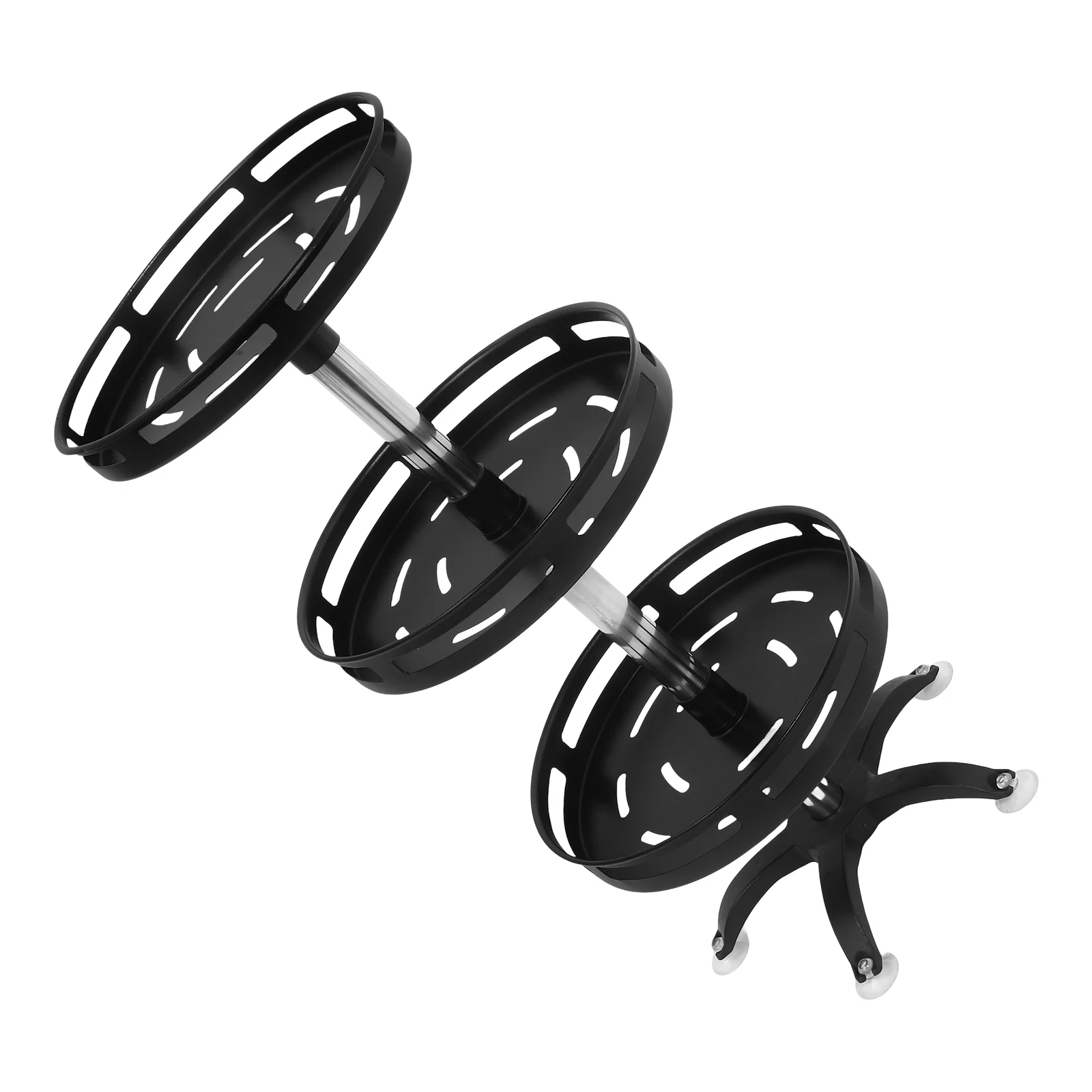 

1 set Rotating Spice Rack 21.65 Inches High 10.24 Diameter Black Circular Base Smooth Multi Tier Condiment Tray Kitchen Storage