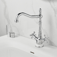 Bathroom Sink Faucet 360 Swivel Spout is suitable for bathroom and kitchen double handle hot and cold water mixing faucets