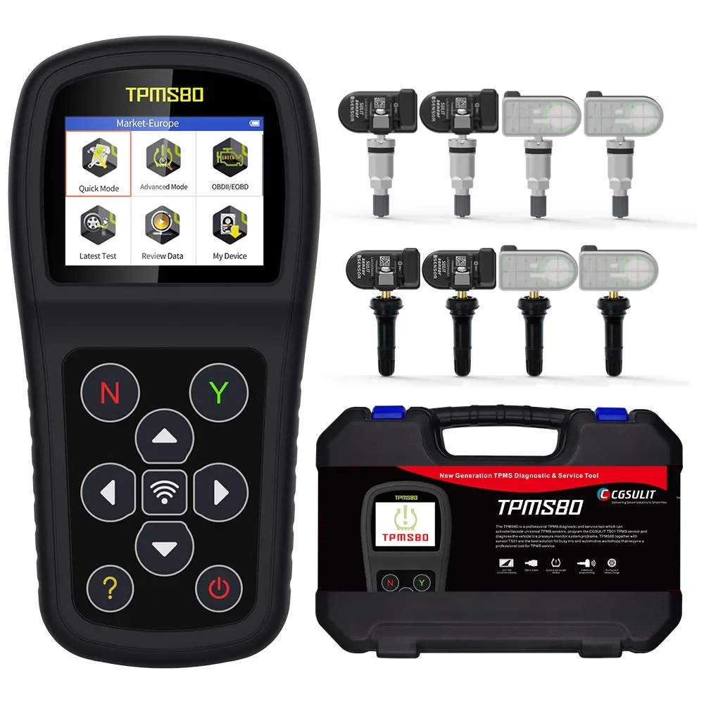 Cgsulit TPMS80 Program TS01 Sensors TPMS Programming Tool Reset Relearn Tools TPMS Programmer Latest Version Universal 12v 1 Set