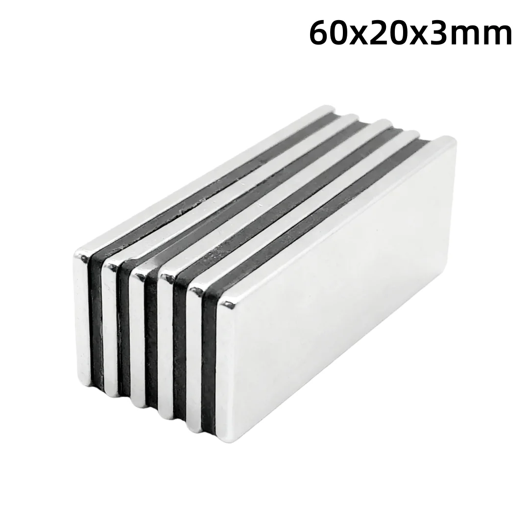 60x20x3mm Powerful Magnets Strong Block Magnets For Fridge, DIY, Building, Scientific, Craft 60x20x3 60*20*3