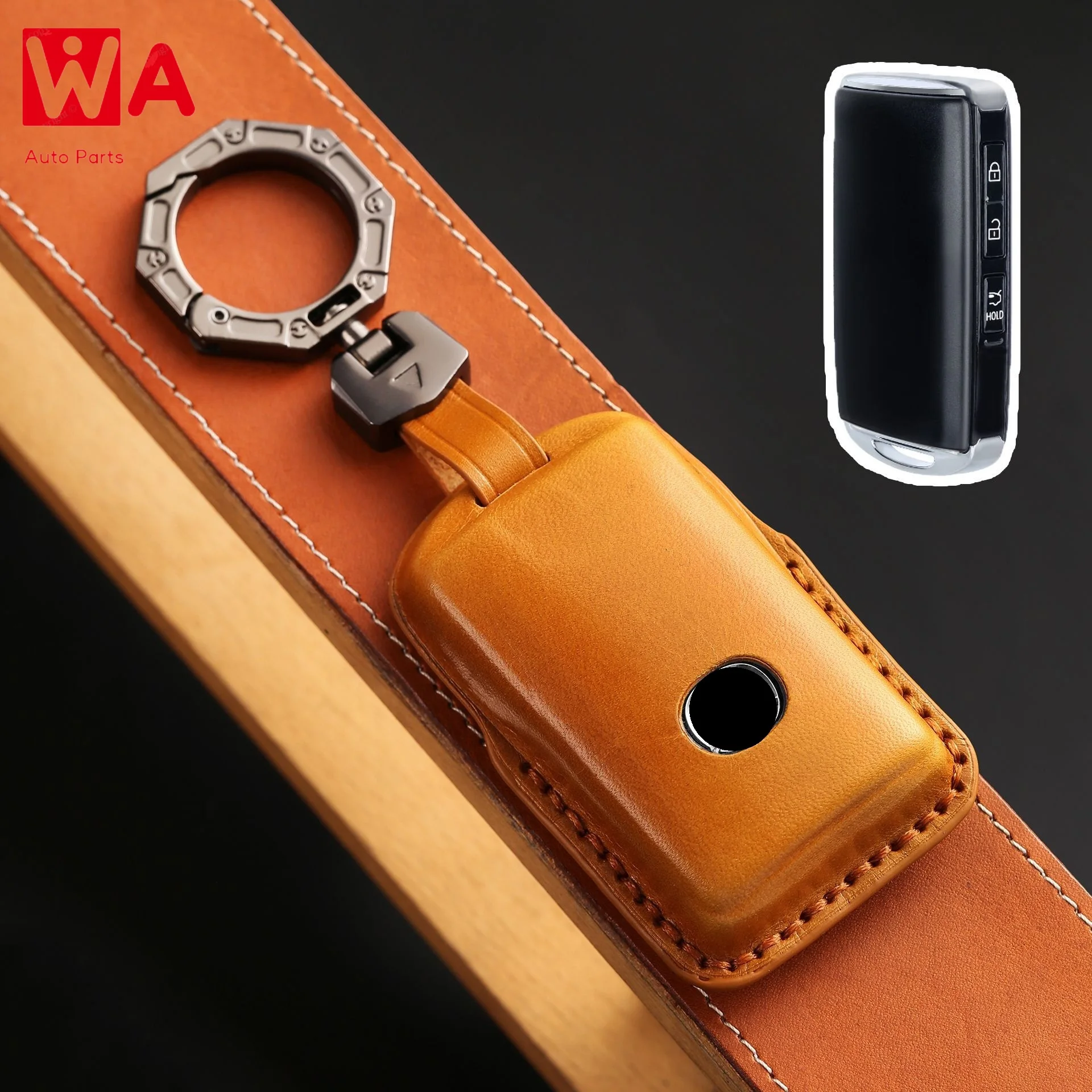 

Genuine Leather Handmade Car Key Cover Key Case For Mazda 3 Alexa CX4 CX5 CX8 2019 2020 3Button Smart Remote Car Key