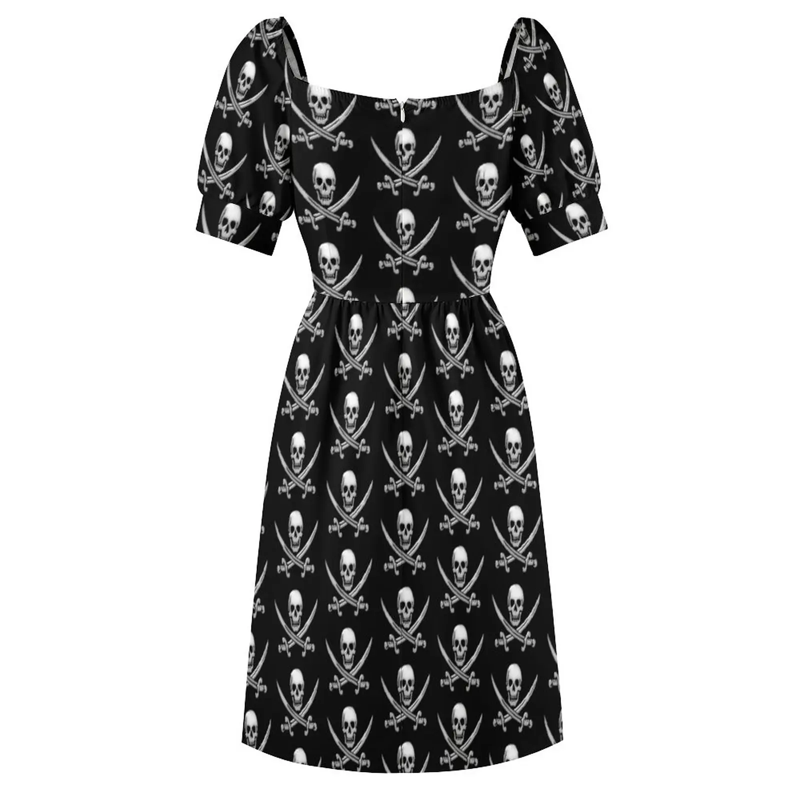 Glassy Pirate Skull & Sword Crossbones Sleeveless Dress dress summer Dresses long sleeve dresses